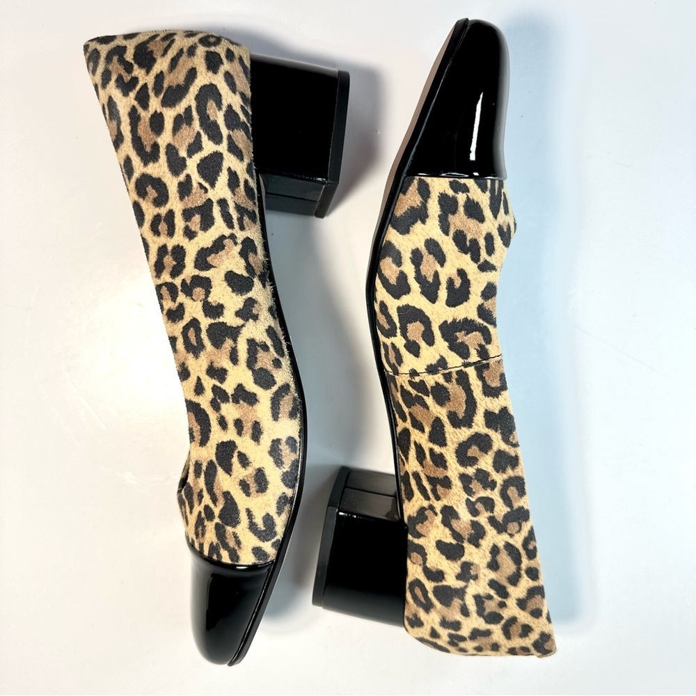 Clarks Chartli Diva Leopard Print Chunky Block Heel Pumps Size 9M